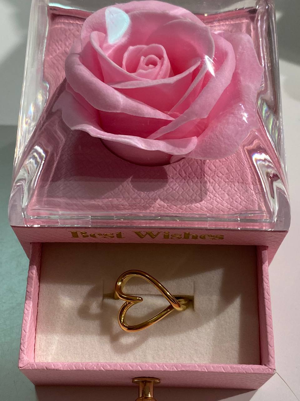 ANELLI CUORE IN ACCIAIO INOX CON SCATOLA ROSA