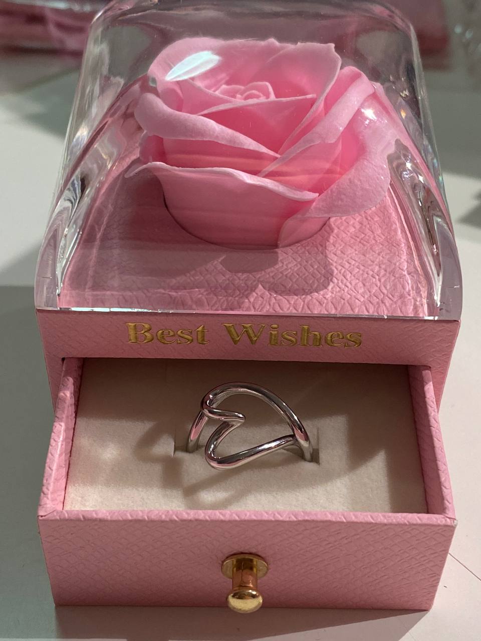 ANELLI CUORE IN ACCIAIO INOX CON SCATOLA ROSA