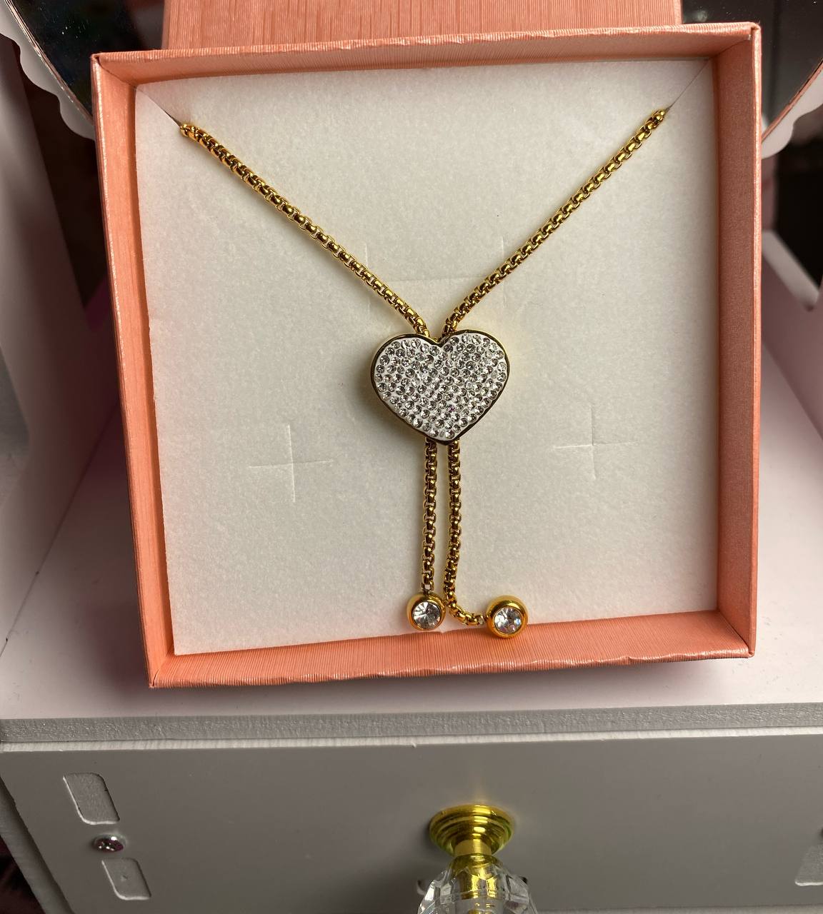 collana con cuore swaroski regolabile
