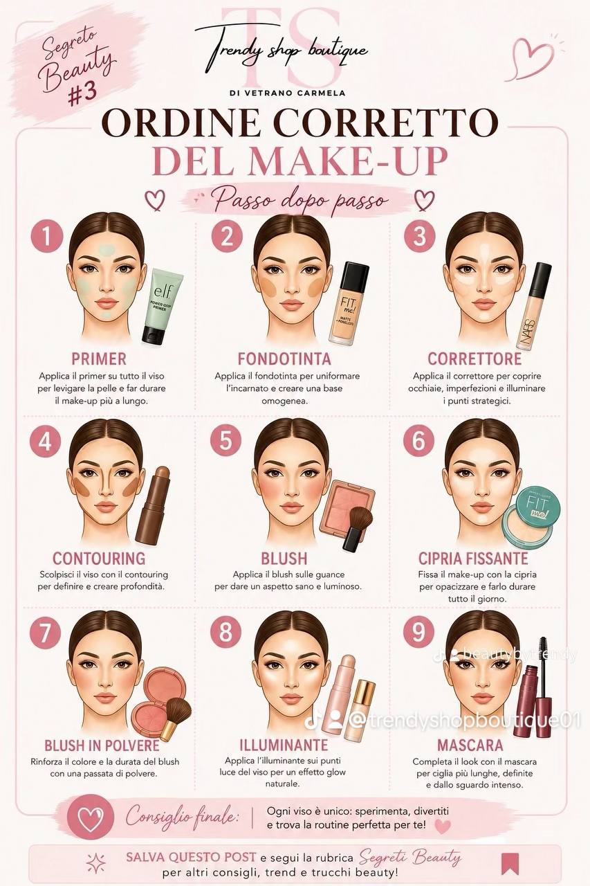 ✨💄 Come applicare il make-up nell'ordine giusto: la guida completa 💖🌸