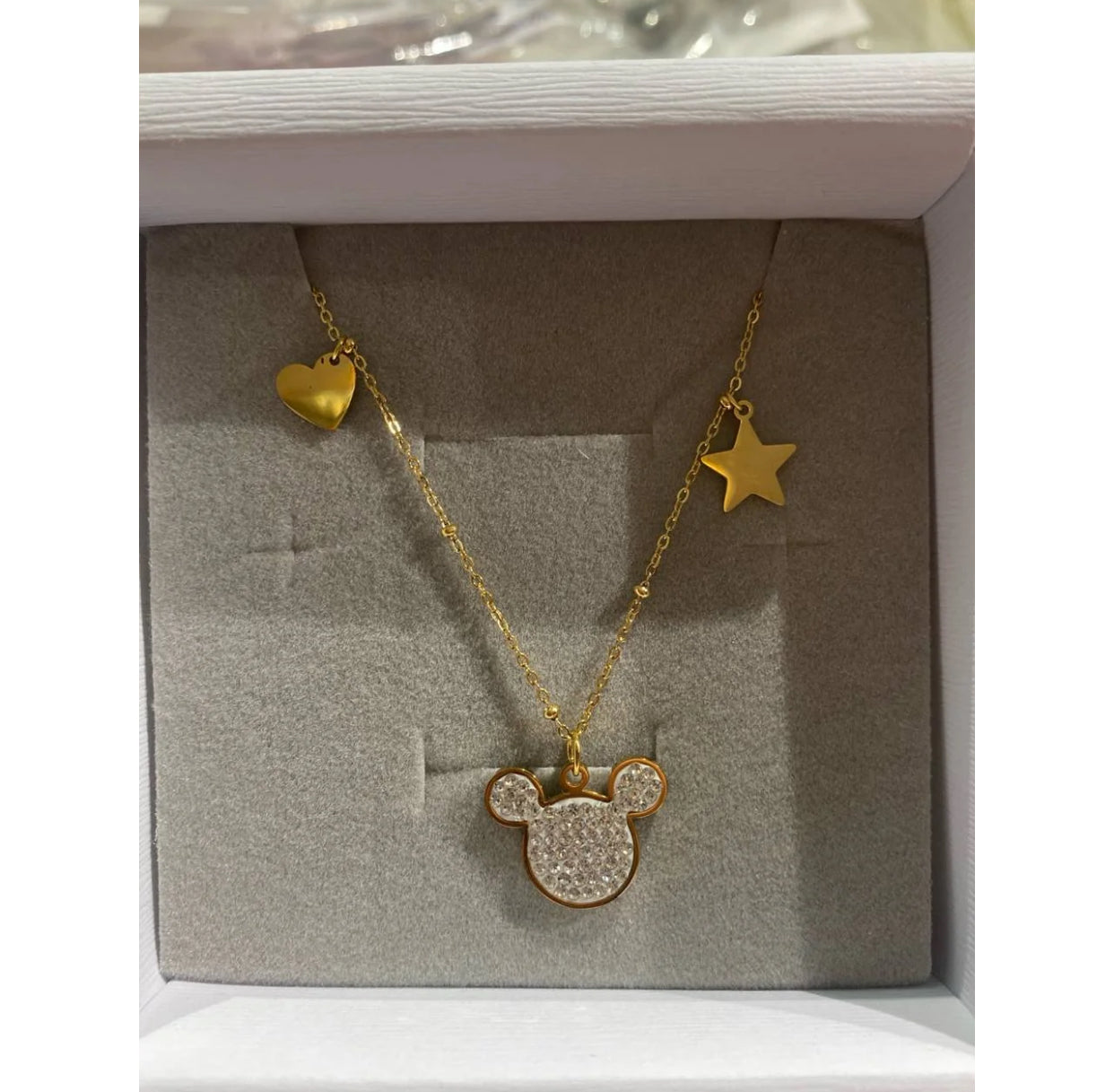 Collana faccia di topolino brillantinata