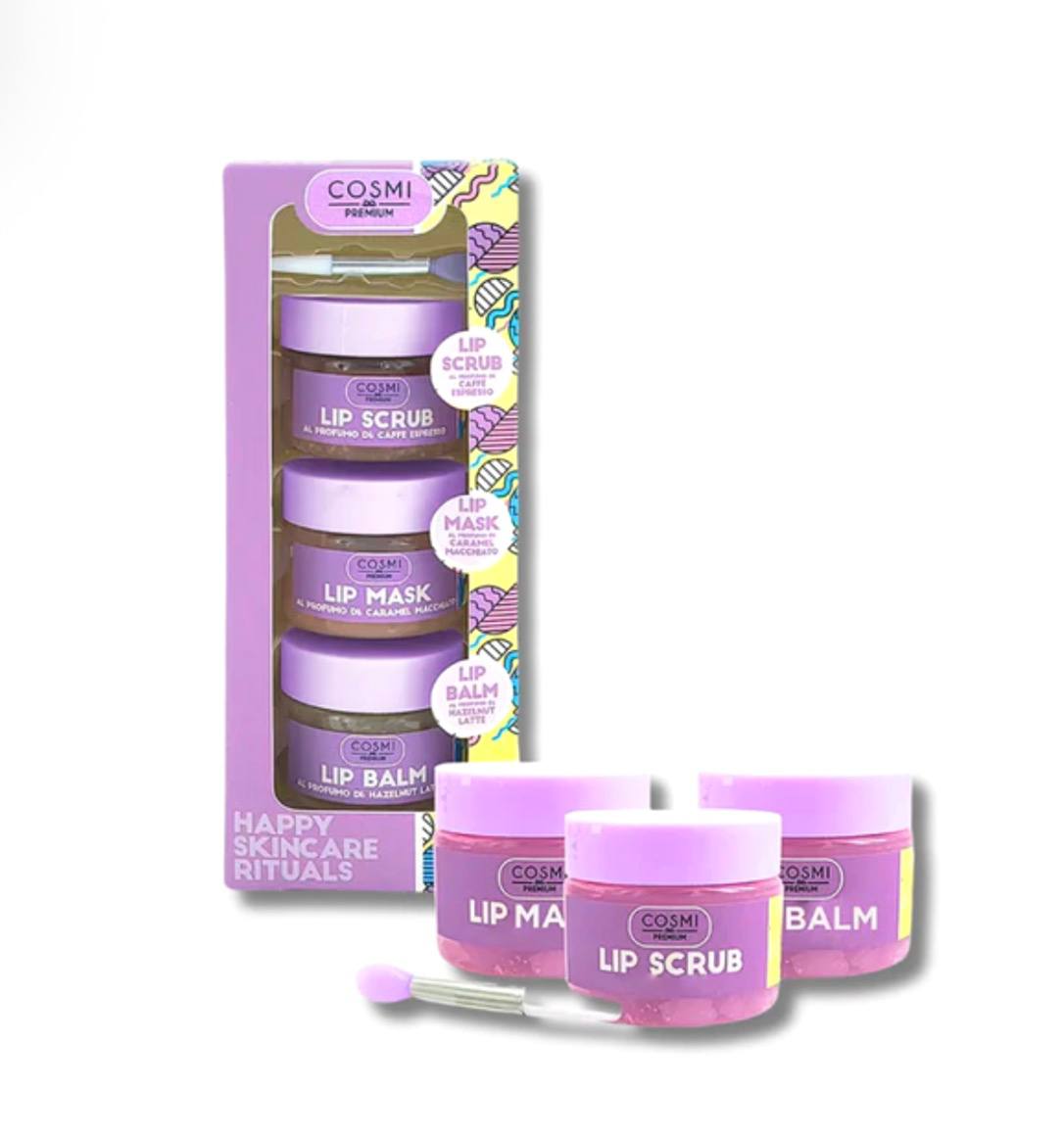 cosmi set cura labbra -scrub+maschera+balsamo