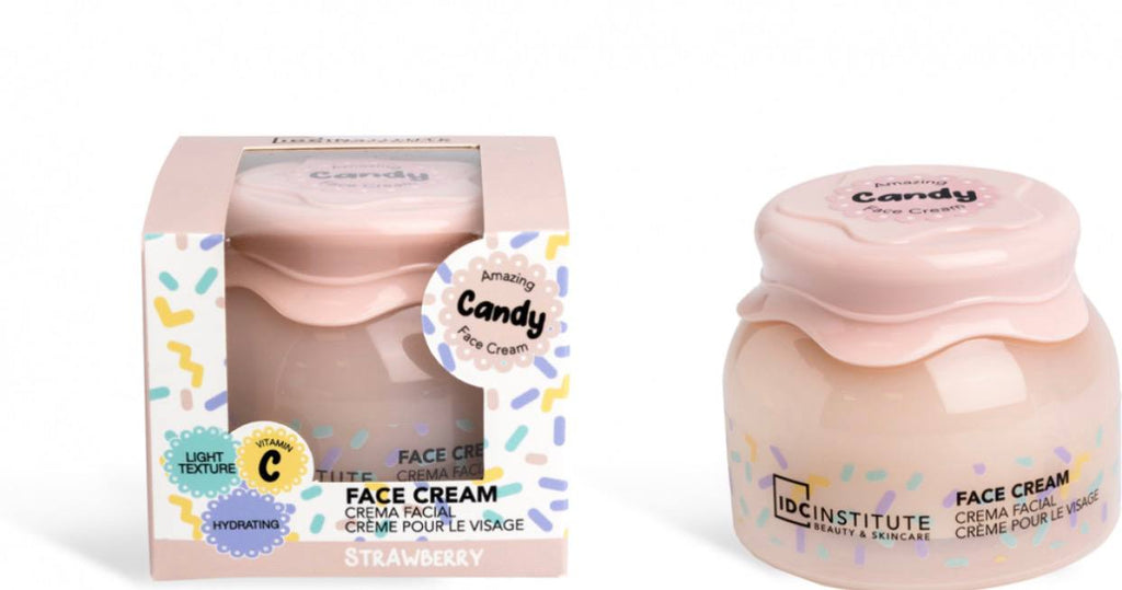 crema viso IDC Institute "Amazing Candy Face Cream" al gusto fragola.