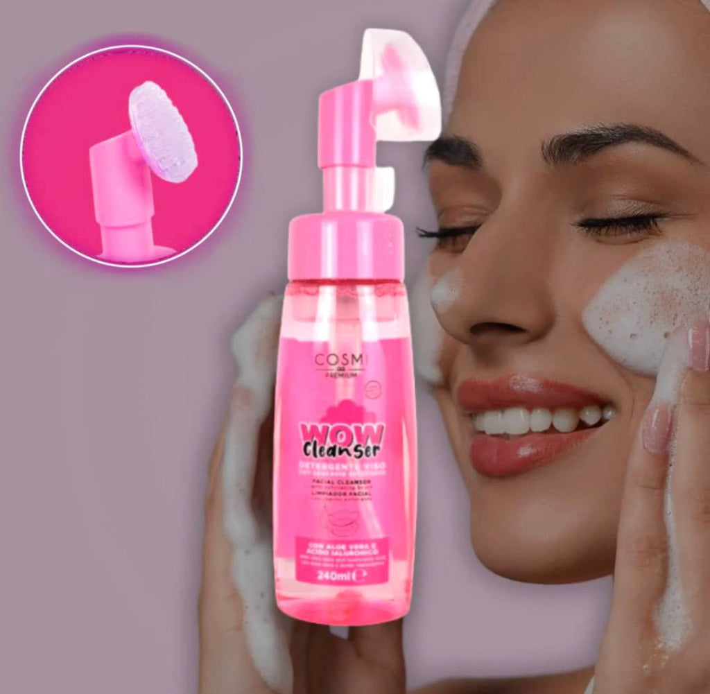 COSMI WOW CLEANSER - Detergente Viso + Spazzola Esfoliante | 240 ml