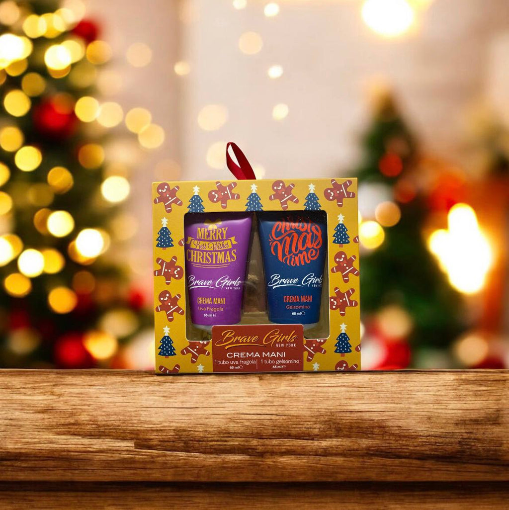 confezione regalo di creme per le mani del marchio Brave Girls New York.