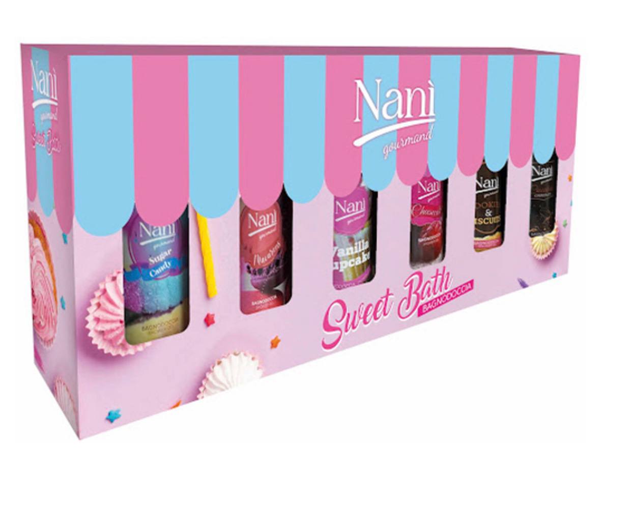 GIFT NANì SWEET BATH ( REF.6 VANILLA-CIOCCOLATO-MACARONS-COOKIE&BISCUITS-SUGAR CANDY-CHEESECAKE)