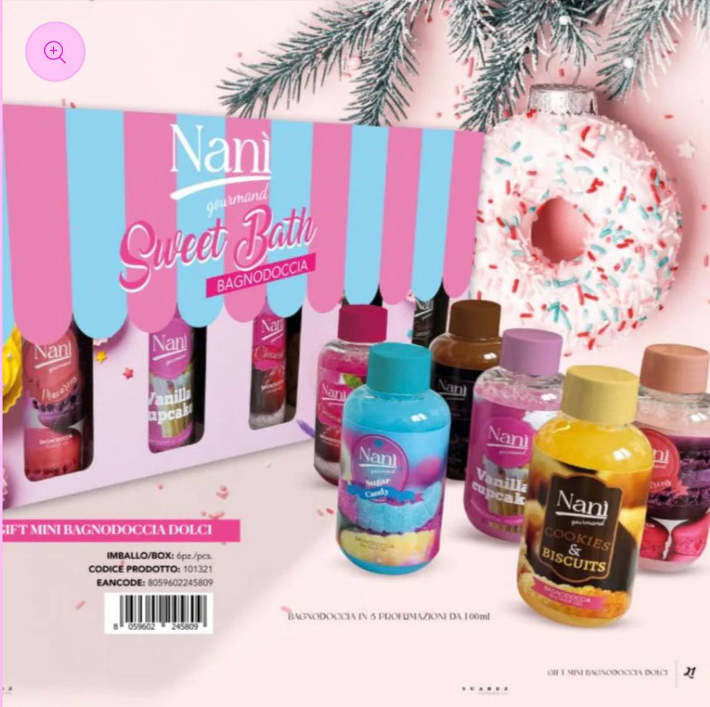 GIFT NANì SWEET BATH ( REF.6 VANILLA-CIOCCOLATO-MACARONS-COOKIE&BISCUITS-SUGAR CANDY-CHEESECAKE)