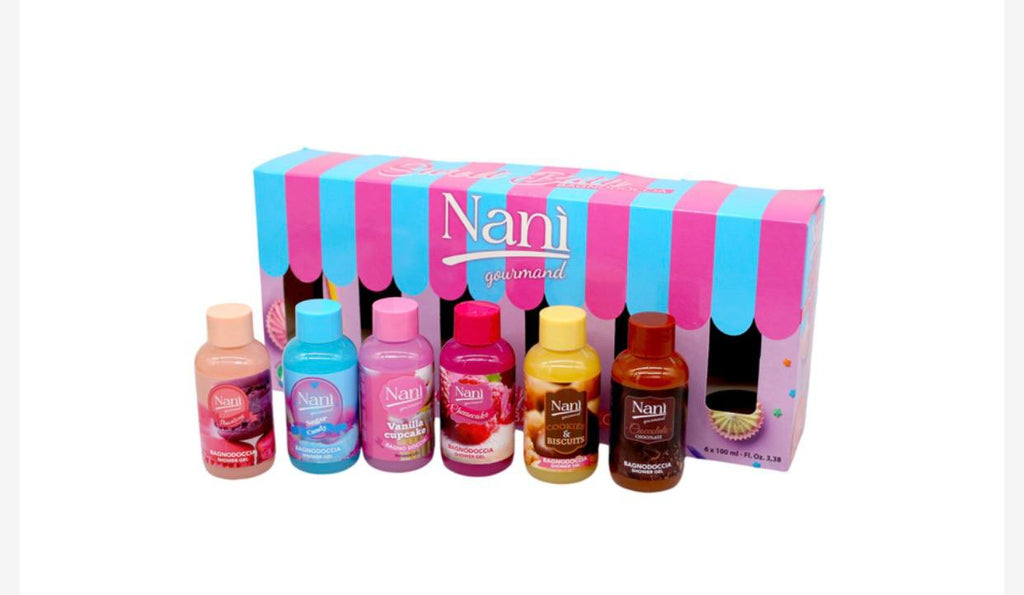 GIFT NANì SWEET BATH ( REF.6 VANILLA-CIOCCOLATO-MACARONS-COOKIE&BISCUITS-SUGAR CANDY-CHEESECAKE)