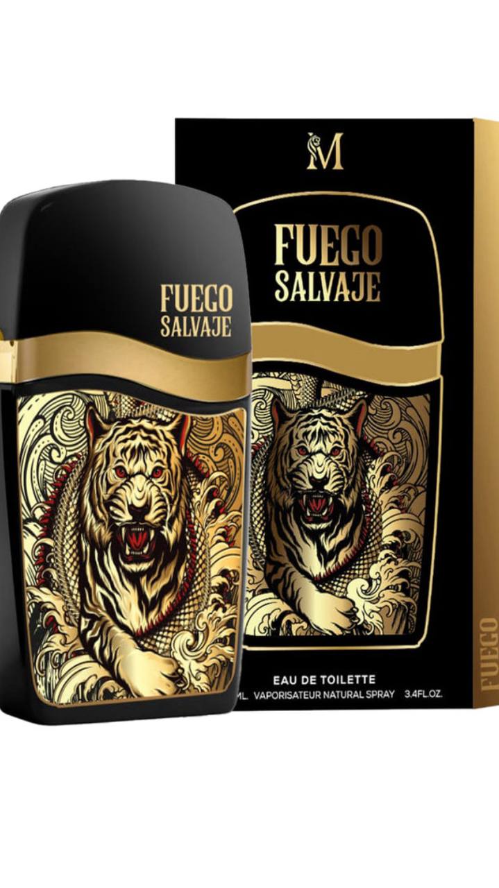 profumo uomo da 100ml FUEGO SALVAJE fragranza maschile audace e carismatica- FLAMING SPARK profumo unisex da 100ml fragranza seducente e altamente irresistibile- FUEGO VIVO da uomo fragranza travolgente