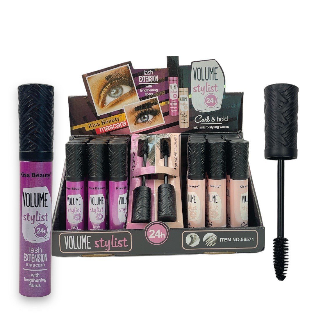 Kiss Beauty Mascara Volume Stylist 24h con Fibre Illuminanti per Estensioni Ciglia Modello 56571