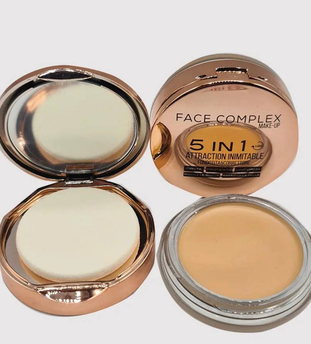 FACE COMPLEX FONDOTINTA E CORRETTORE 5 IN 1 CON SPECCHIO E SPUGNETTA