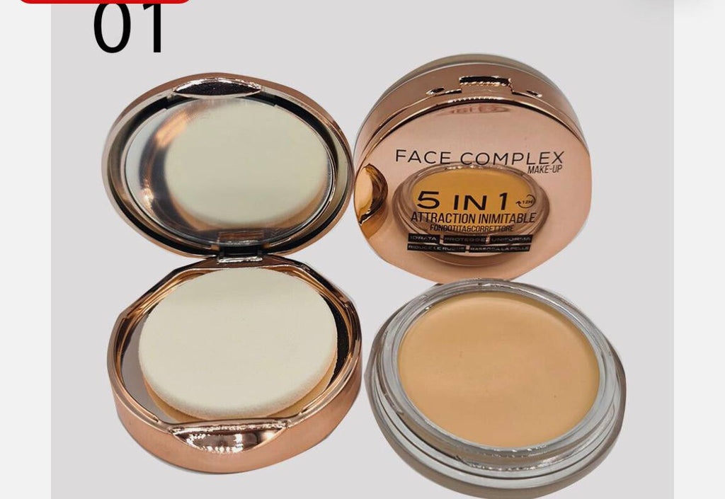 FACE COMPLEX FONDOTINTA E CORRETTORE 5 IN 1 CON SPECCHIO E SPUGNETTA