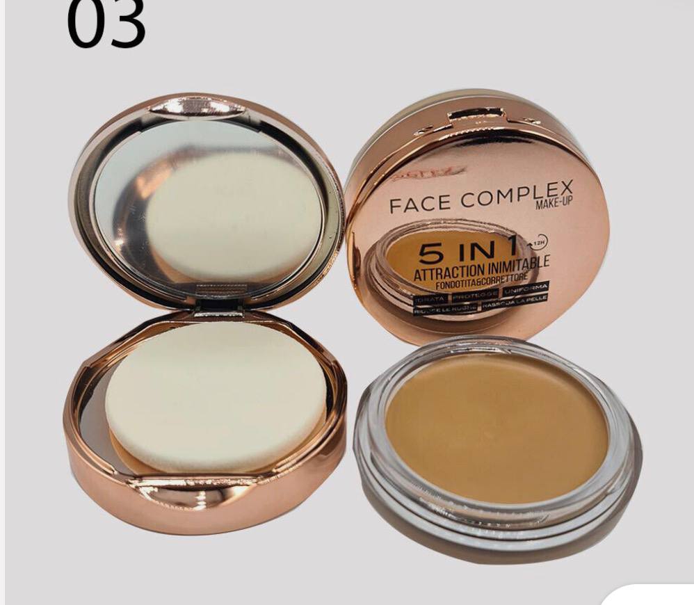 FACE COMPLEX FONDOTINTA E CORRETTORE 5 IN 1 CON SPECCHIO E SPUGNETTA