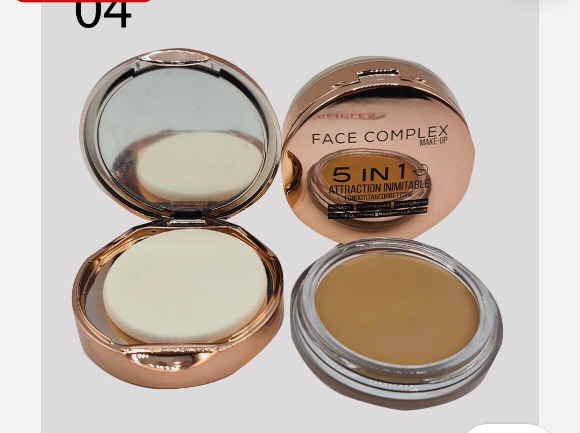 FACE COMPLEX FONDOTINTA E CORRETTORE 5 IN 1 CON SPECCHIO E SPUGNETTA