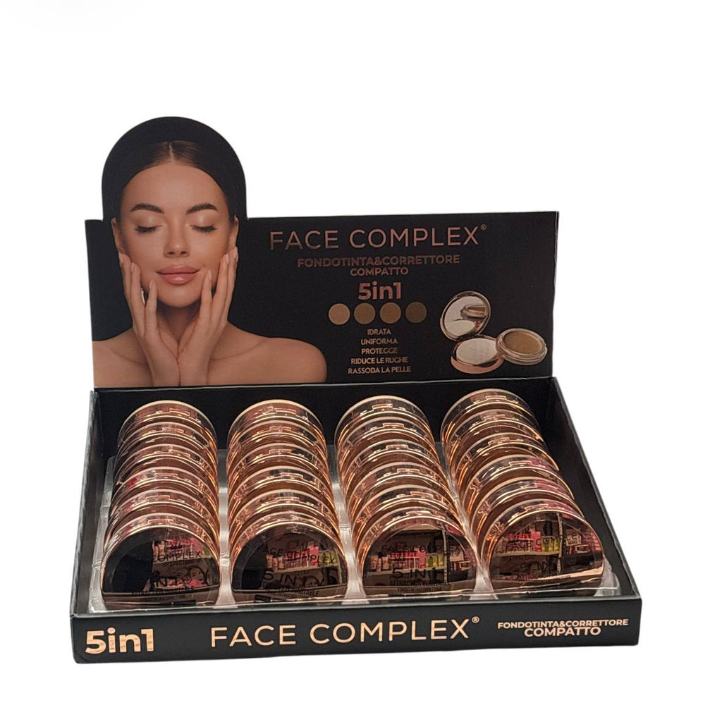 FACE COMPLEX FONDOTINTA E CORRETTORE 5 IN 1 CON SPECCHIO E SPUGNETTA