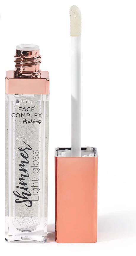 Face Complex Shimmer Light Gloss, un tipo di lucidalabbra.   È un lucidalabbra con effetto brillante e luminoso