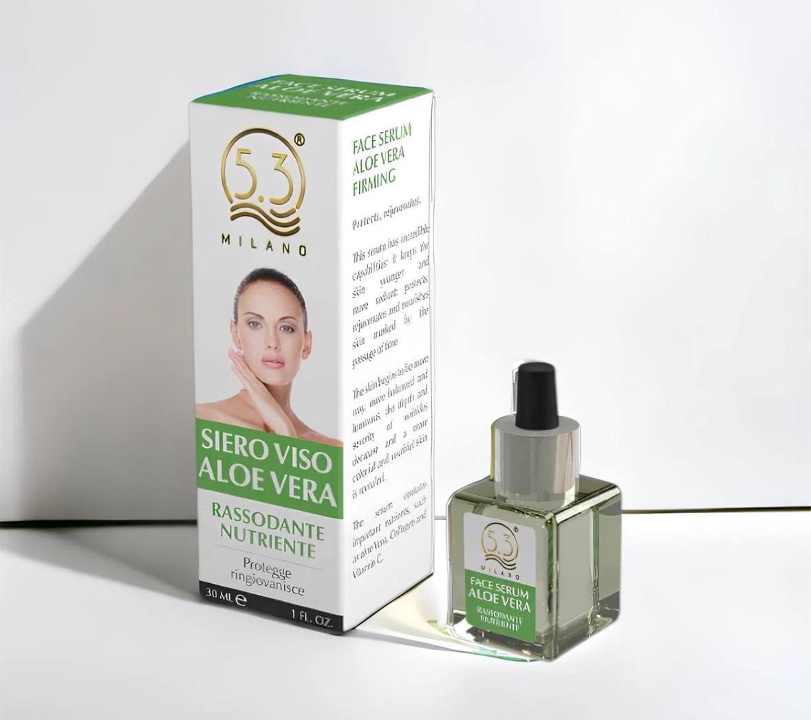 5.3 MILANO. Olio Elisir Viso Rigenerante Illuminante-Face Serum Effetto Botox-Siero Viso Aloe Vera Rassodante Nutriente