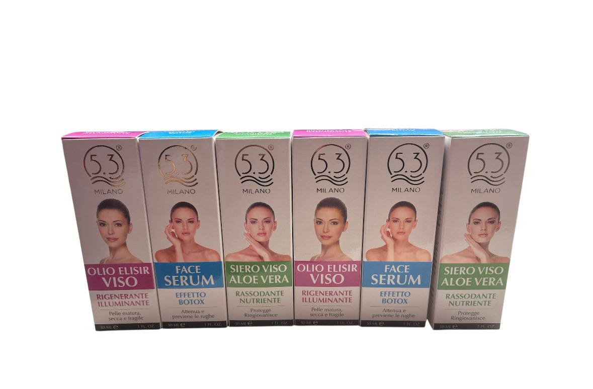 5.3 MILANO. Olio Elisir Viso Rigenerante Illuminante-Face Serum Effetto Botox-Siero Viso Aloe Vera Rassodante Nutriente