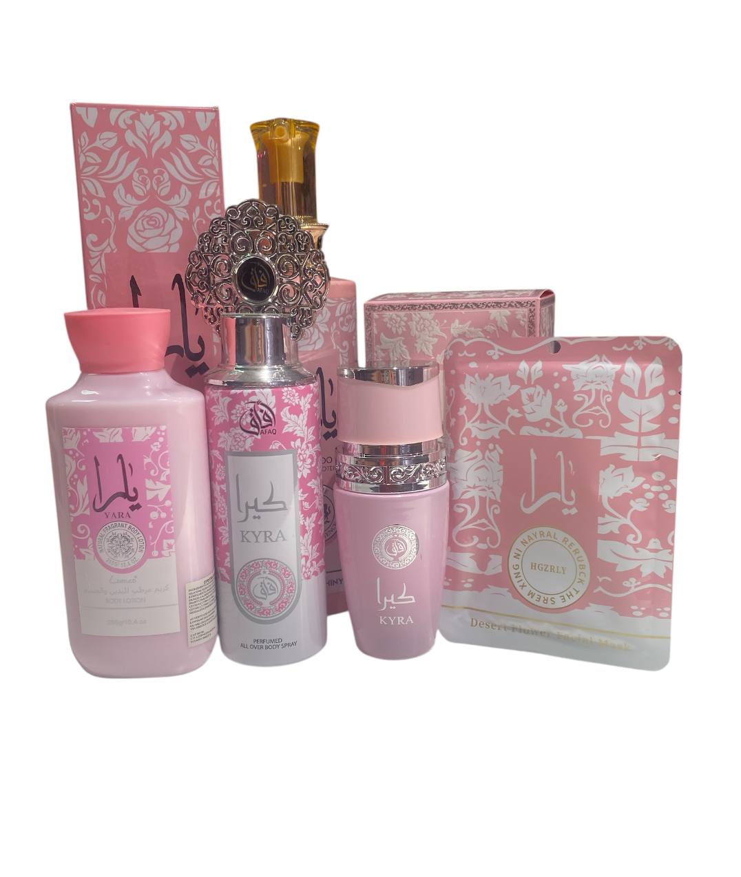 Lattafa - kyra - yara - pink - set composto 6 pezzi eccezionali per chi ama questa fragranza tanto virale