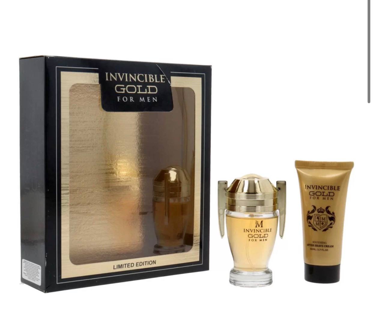 Montage Invicible black- Invicible gold- Invicible for men per uomo set profumo  e crema GIFT BOX