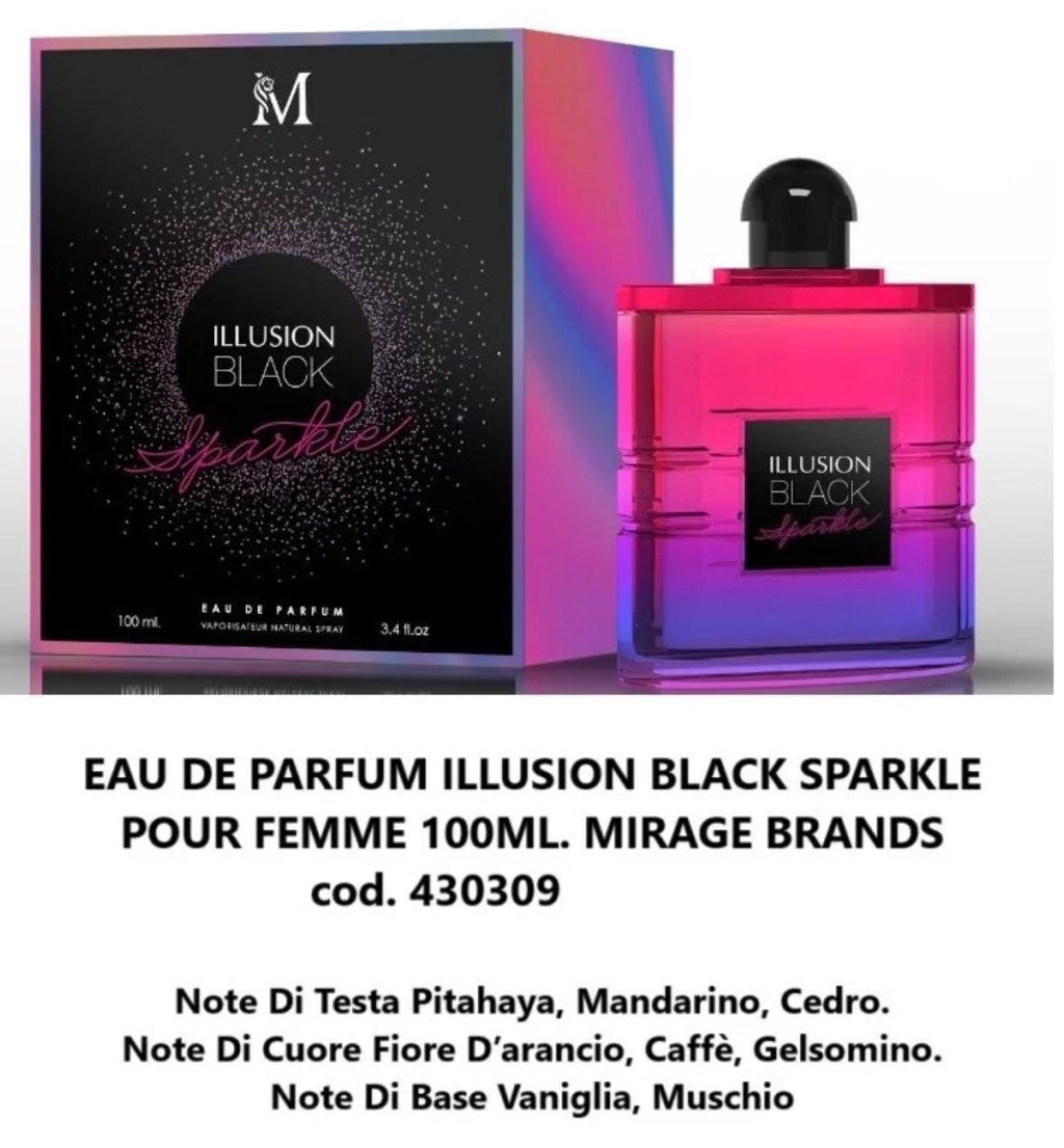 Illusion black sparkle per donna flacone 100ml - mirage brands