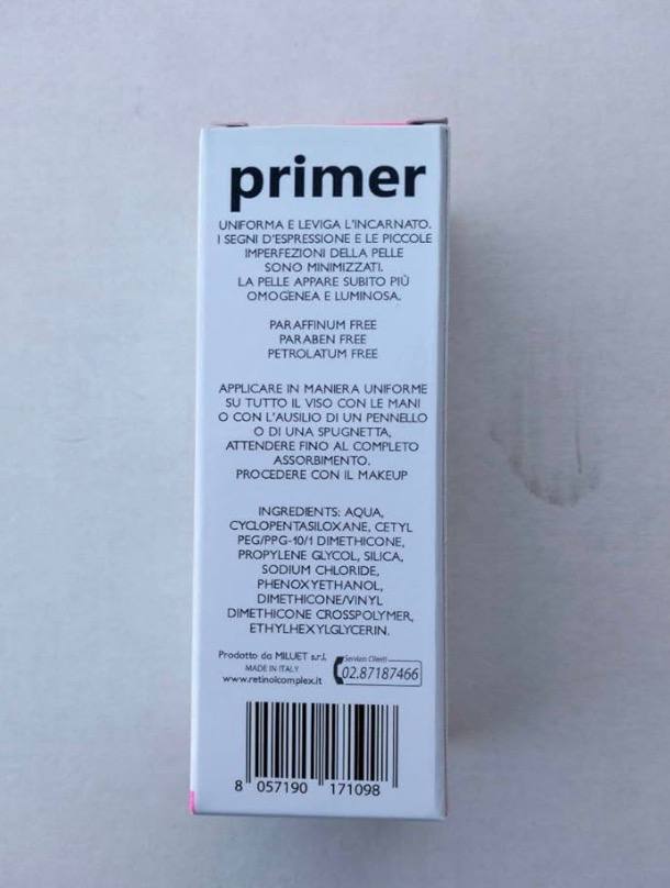 PRIMER 30ml - uniformante - levigante - base trucco -uniforma e leviga l'incarnato - i segni d'espressione e le piccole imperfezioni della pelle sono minimizzati  la pelle appare omogenea l'incarnato è levigato