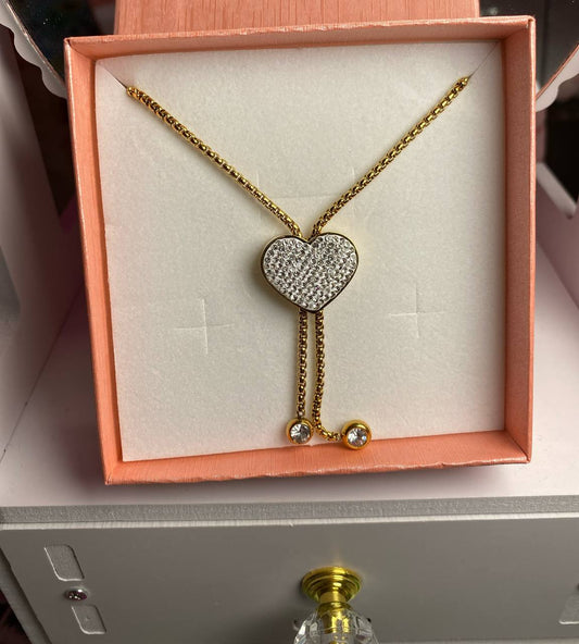 collana con cuore swaroski regolabile
