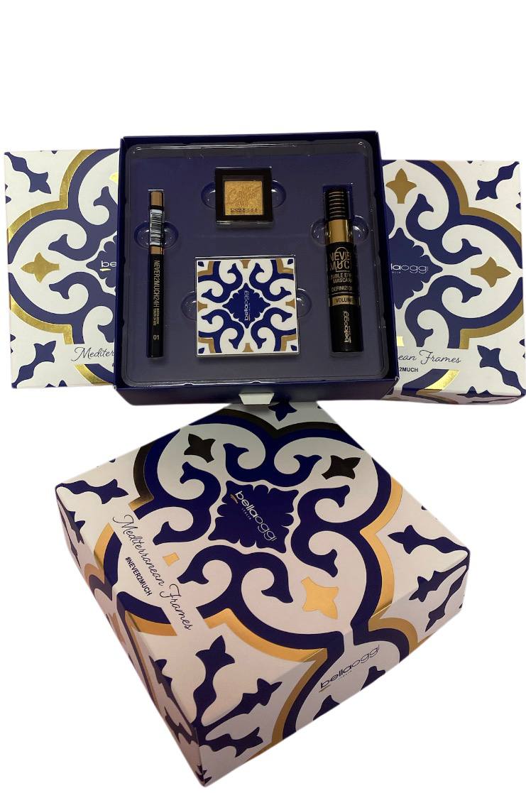 Bellaoggi MEDITERRANEAN FRAMES, Set cofanetto per il trucco del viso e delle labbra ,ideato per ottenere un look dall'aspetto sublime