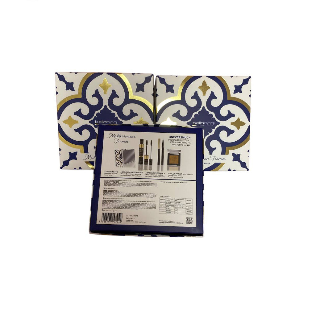 Bellaoggi MEDITERRANEAN FRAMES, Set cofanetto per il trucco del viso e delle labbra ,ideato per ottenere un look dall'aspetto sublime