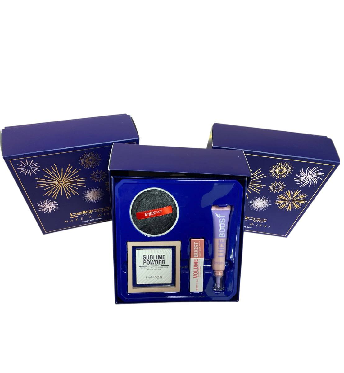 Cofanetto regalo "Make A Wish! sublimelook" di Bellaoggi è un set per il trucco del viso e delle labbra, ideato per ottenere un "look dall'aspetto sublime".