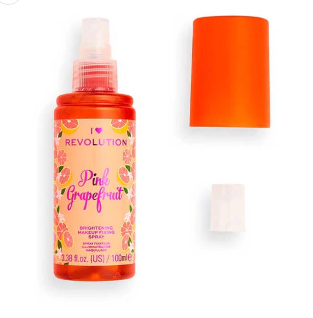 REVOLUTION Pink Grapefruit Spray Fissante per il Trucco 100ml Profumazione Pompelmo Rosa Mantieni il Make-Up in Posizione e dona un Aspetto Luminoso e Radioso