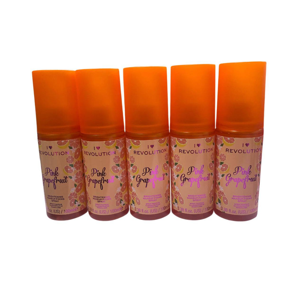 REVOLUTION Pink Grapefruit Spray Fissante per il Trucco 100ml Profumazione Pompelmo Rosa Mantieni il Make-Up in Posizione e dona un Aspetto Luminoso e Radioso