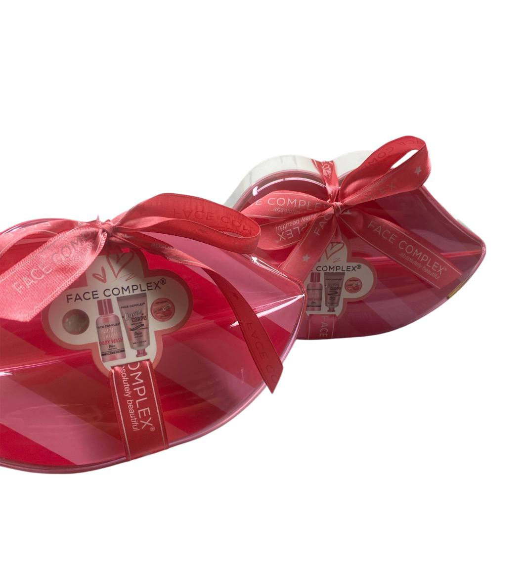 FACE COMPLEX set corpo: doccia schiuma 100ml-crema corpo 60ml-bomba bagno 30g-balsamo labbra 10g