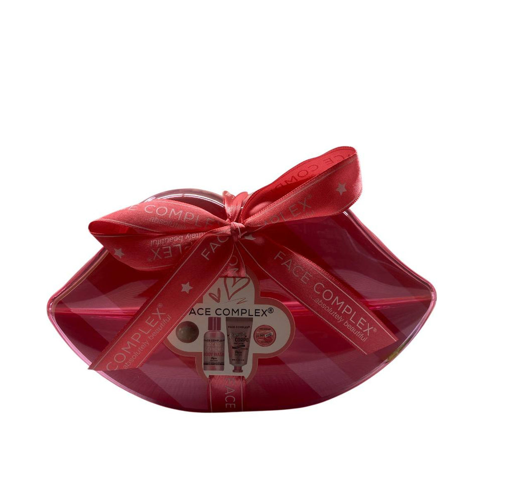 FACE COMPLEX set corpo: doccia schiuma 100ml-crema corpo 60ml-bomba bagno 30g-balsamo labbra 10g