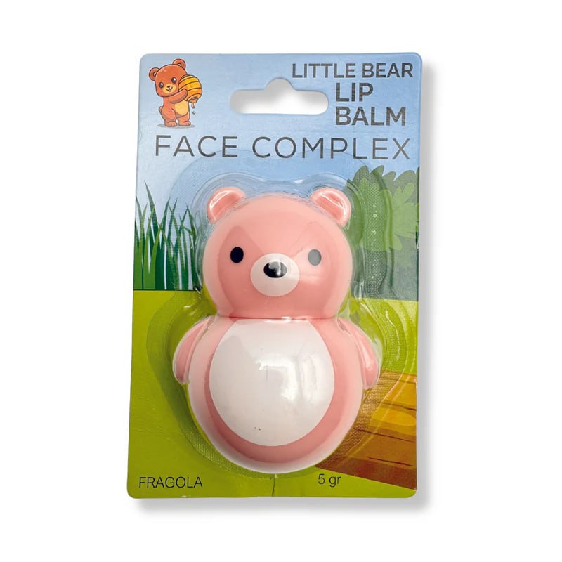balsamo labbra little bear fragola 5g con bee lip balm face complex bubblegum vari animaletti disponibili