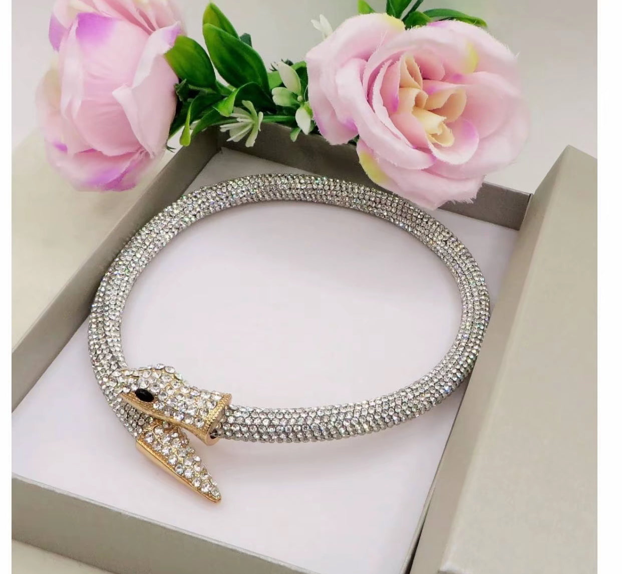 Collana girocollo con polsino,polsini aperti,girocollo forma serpente