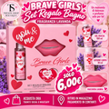 Set regalo Brave Girls You & Me fragranza lavanda con gel doccia 100 ml, lozione corpo 30 ml e maschera labbra