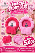 Fascia Beauty Teddy Bear Brave Girls con fiocco nei colori fucsia e rosa chiaro