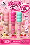 Sweet Swirls Lip Oil da 5 ml nelle profumazioni Vanilla Pecan, Cherry e Strawberries & Cream, a 4,50 euro al pezzo.