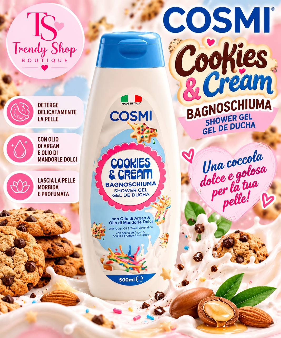 COSMI Cookies & Cream – Bagnoschiuma 500 ml
