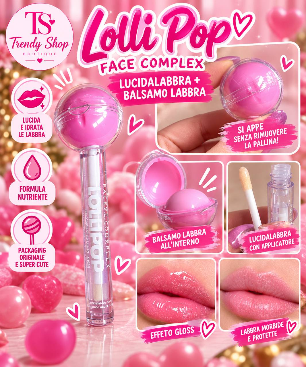 Lolli Pop Face Complex, lucidalabbra e balsamo labbra 2 in 1