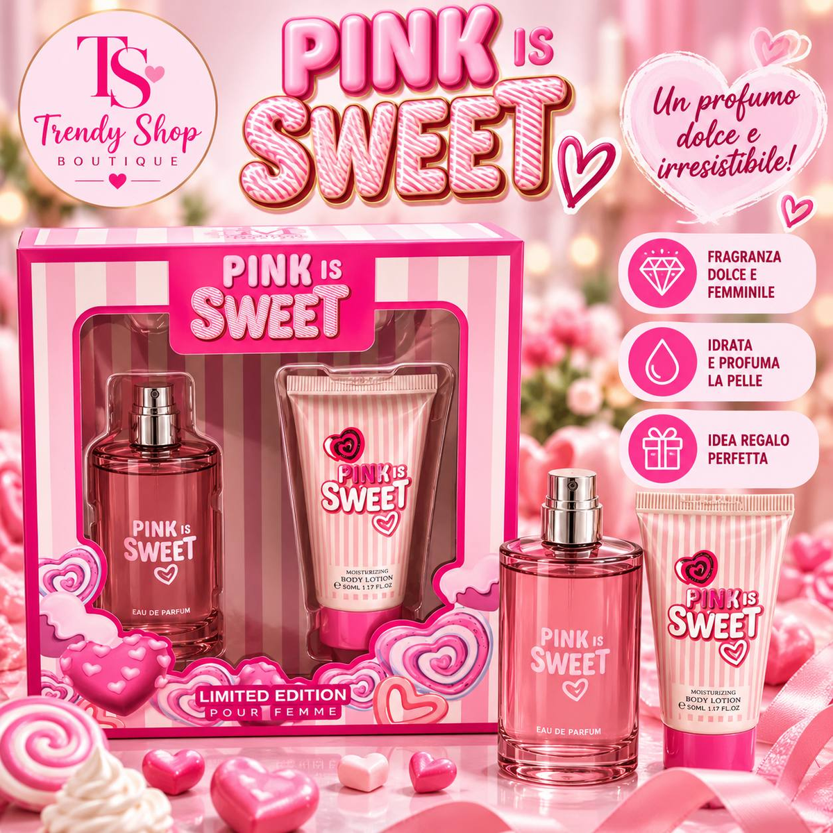 Pink Is Sweet Limited Edition – Cofanetto donna profumo e crema corpo