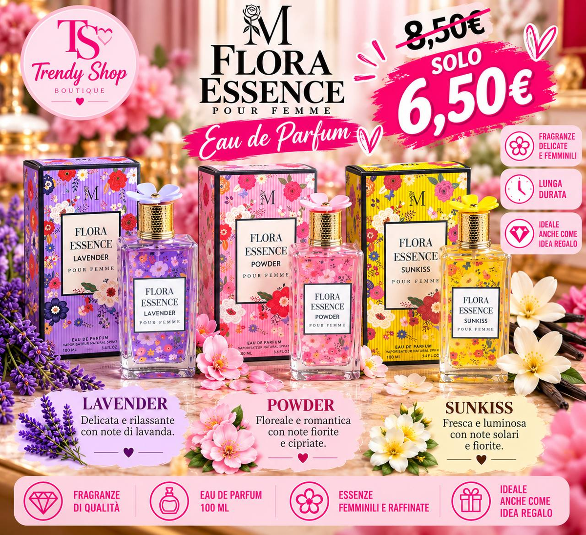Flora Essence – Eau de Parfum donna 100 ml