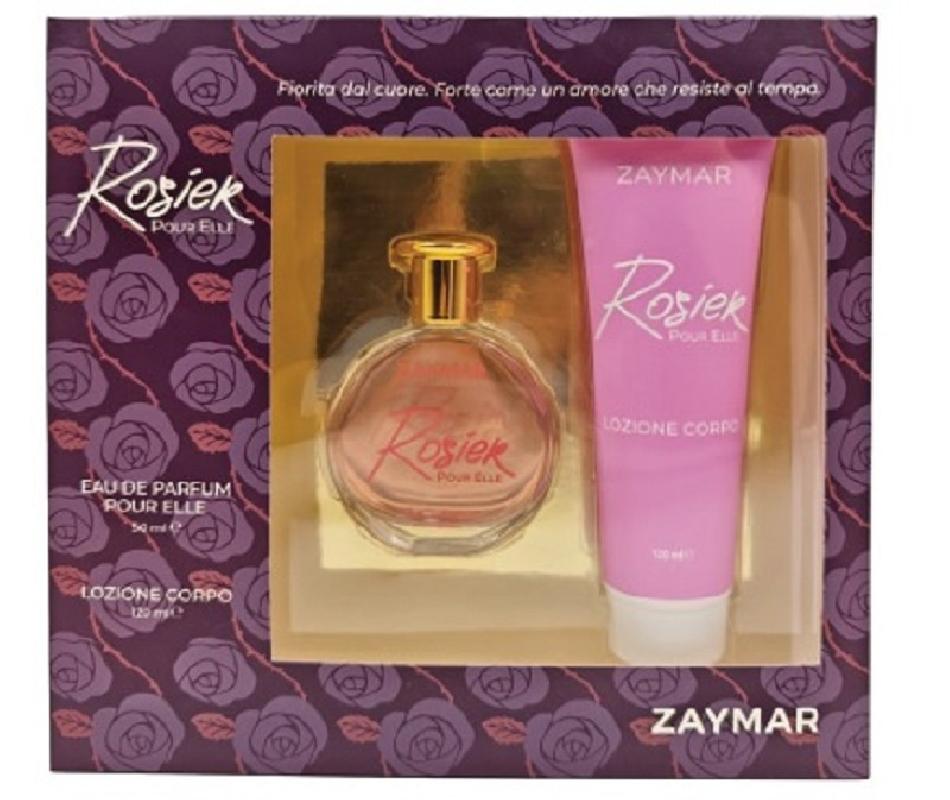 ZAYMAR COFFRET POUR FEMME ROSIER un set di profumi che include un'eau de parfum e una lozione per il corpo.