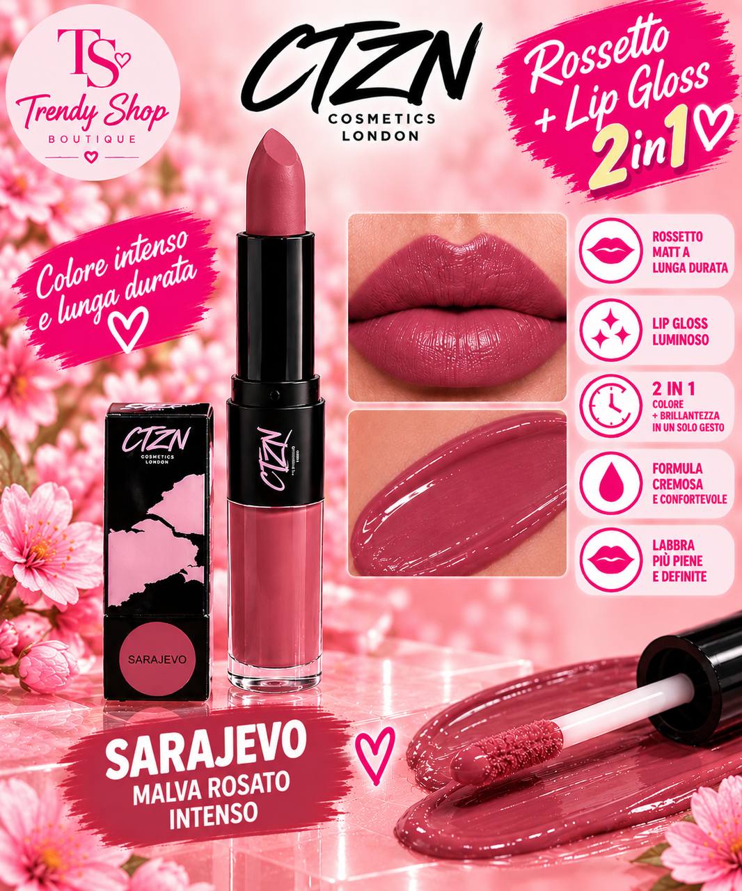 Rossetto Matt + Lip Gloss 2 in 1 CTZN Cosmetics