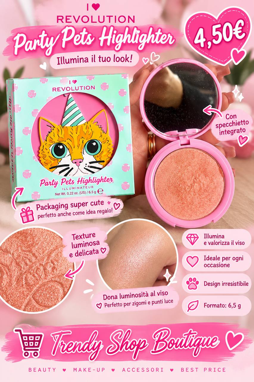 I Heart Revolution Party Pets – Illuminante viso 6,5 g