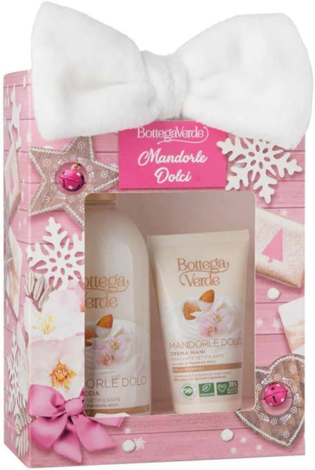 Confezione mandorle dolci bagno schiuma + crema + fascia per capelli